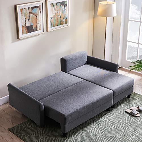 HONBAY L Shape Couch Bed Sofa Reversible Sleeper Sectional Corner Couch ...
