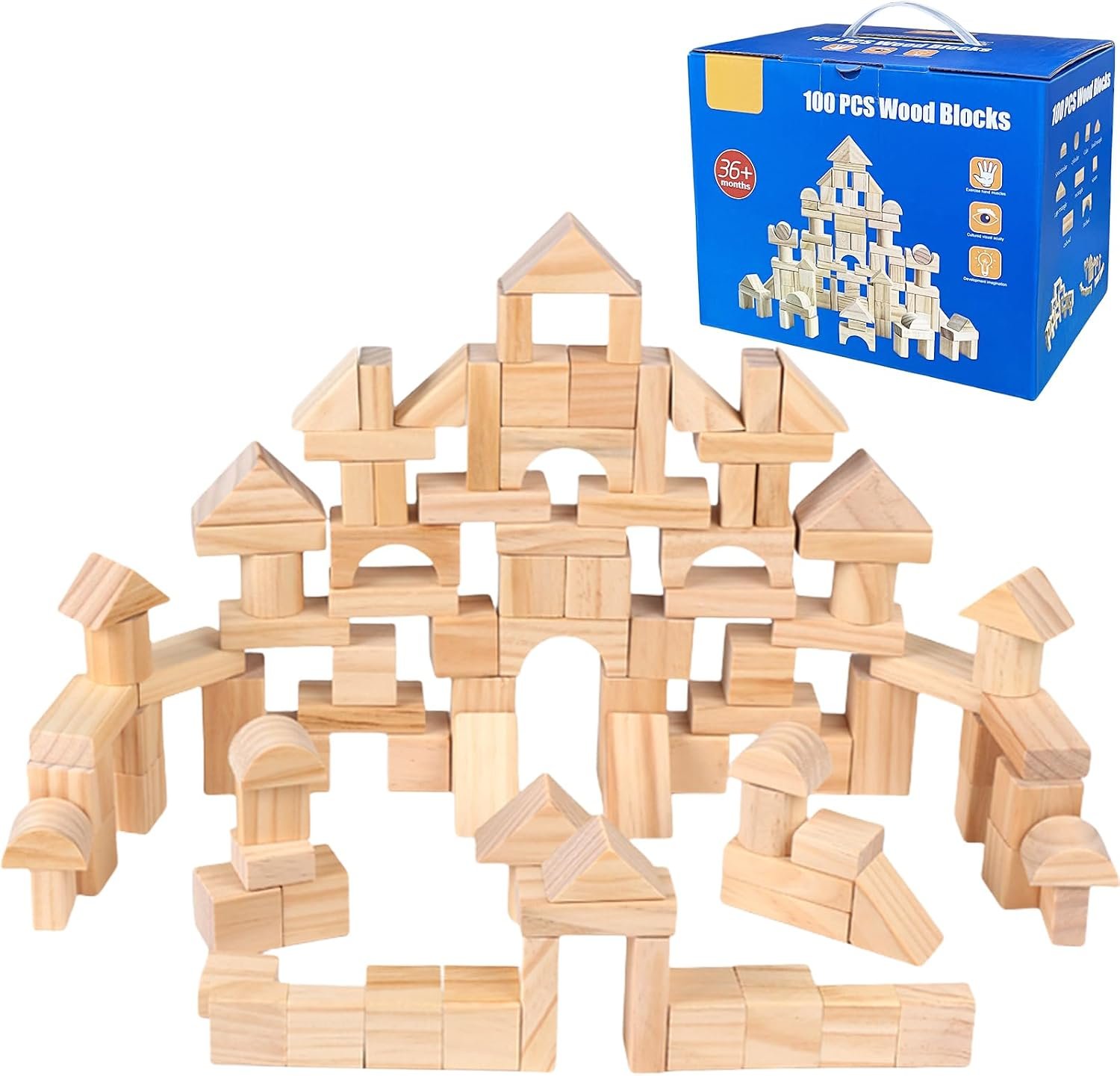 Amazon Basics Wooden Building Blocks