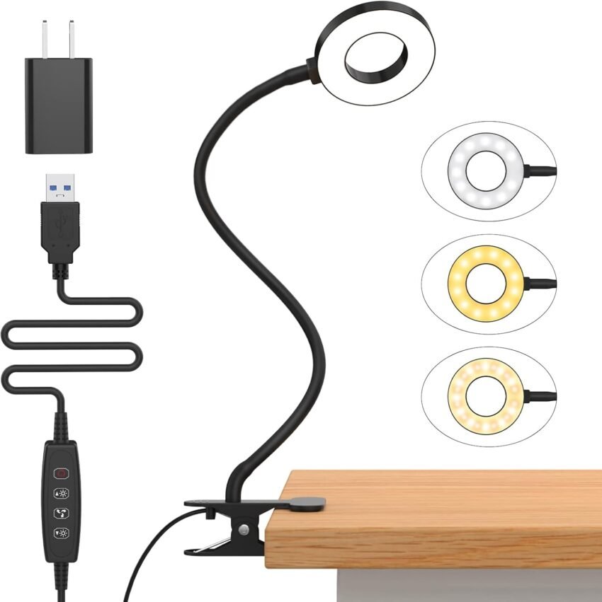 Amazon Basics Clip-On Desk Lamps